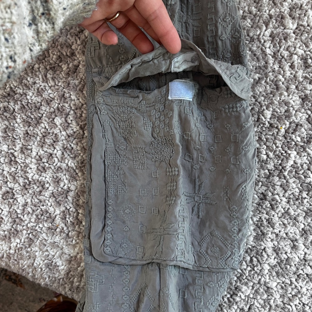 Johnny Was Cupro Grey Embroidered Cargo Jaspil Jogger Pants XS - Picture 11 of 12
